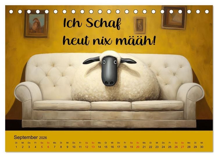 Produktbild: Schafspr&uuml;che (Tischkalender 2026 DIN A5 quer), CALVENDO Monatskalender