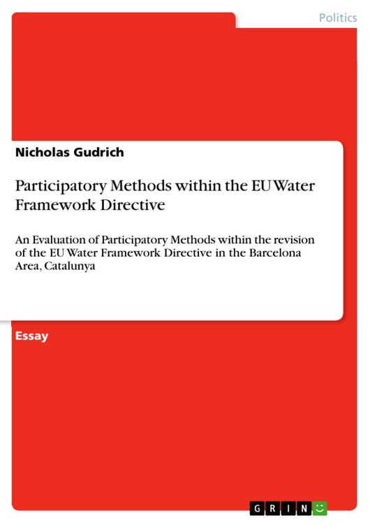 Produktbild: Participatory Methods within the EU Water Framework Directive