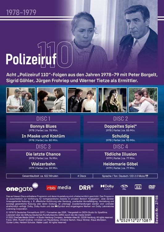 Produktbild: Polizeiruf 110 - Box 7 (DDR TV-Archiv) mit Sammelr&uuml;cken [4 DVDs]