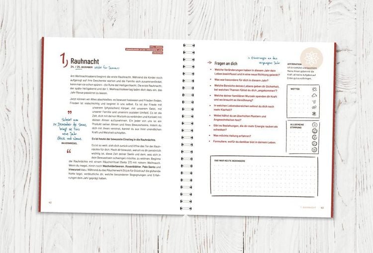 Produktbild: Die Rauhn&auml;chte - Im Fluss der Zeiten: Ein Workbook f&uuml;r die 12 heiligen N&auml;chte mit viel Raum f&uuml;r eigene Notizen