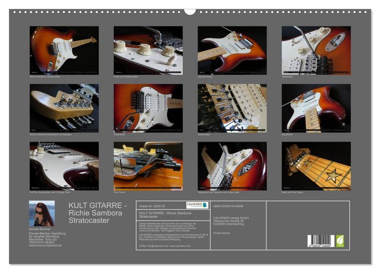 Produktbild: KULT GITARRE - Richie Sambora Stratocaster (Wandkalender 2026 DIN A2 quer), CALVENDO Monatskalender