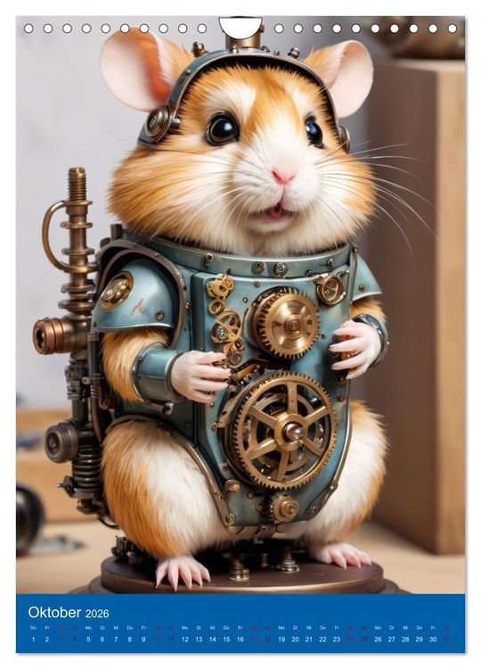 Produktbild: Roboter-Hamster - niedliche kleine Roboter (Wandkalender 2026 DIN A4 hoch), CALVENDO Monatskalender