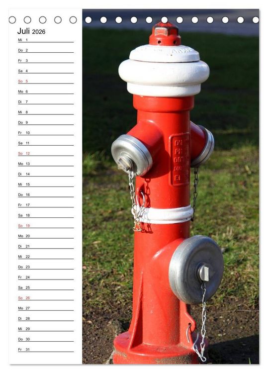 Produktbild: Nostalgie Hydranten (Tischkalender 2026 DIN A5 hoch), CALVENDO Monatskalender