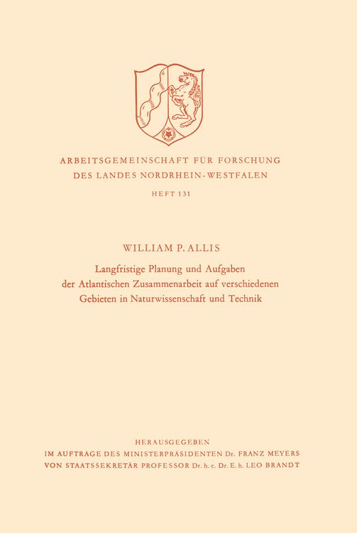 Produktbild: Langfristige Planung und Aufgaben der Atlantischen Zusammenarbeit auf verschiedenen Gebieten in Naturwissenschaft und Technik