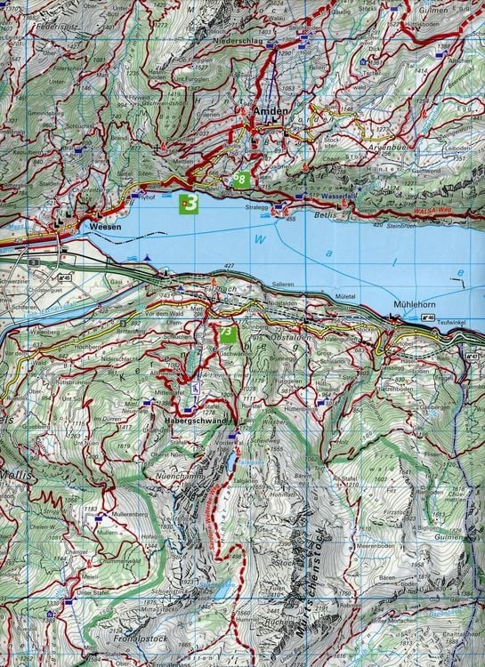 Produktbild: Walensee - Toggenburg Ost 15 Wanderkarte 1:40 000 matt laminiert