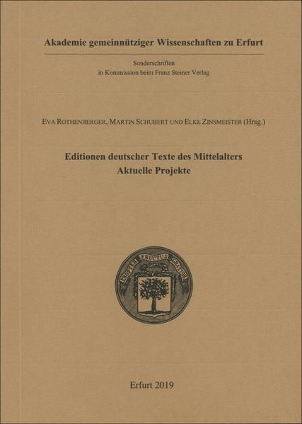 Produktbild: Editionen deutscher Texte des Mittelalters - aktuelle Projekte