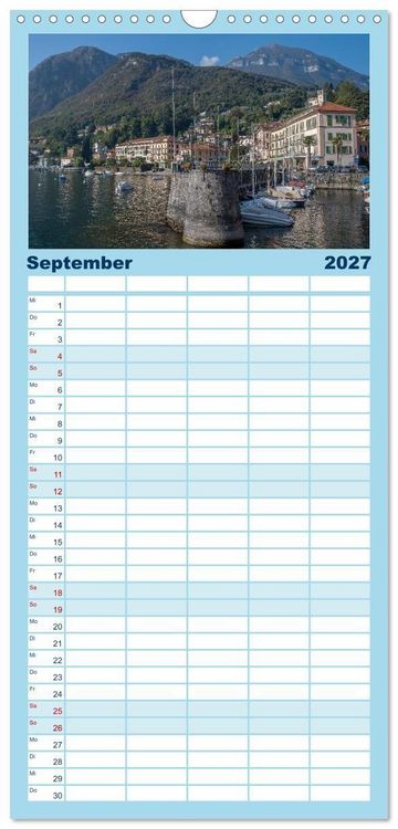 Produktbild: Familienplaner 2027 - Como und der Comer See mit 5 Spalten (Wandkalender, 21 x 45 cm) CALVENDO