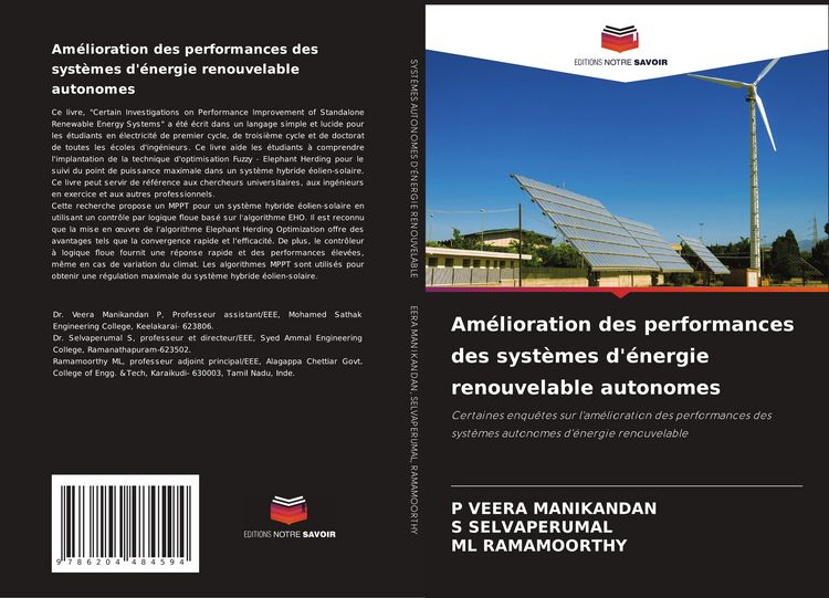 Produktbild: Am&eacute;lioration des performances des syst&egrave;mes d'&eacute;nergie renouvelable autonomes