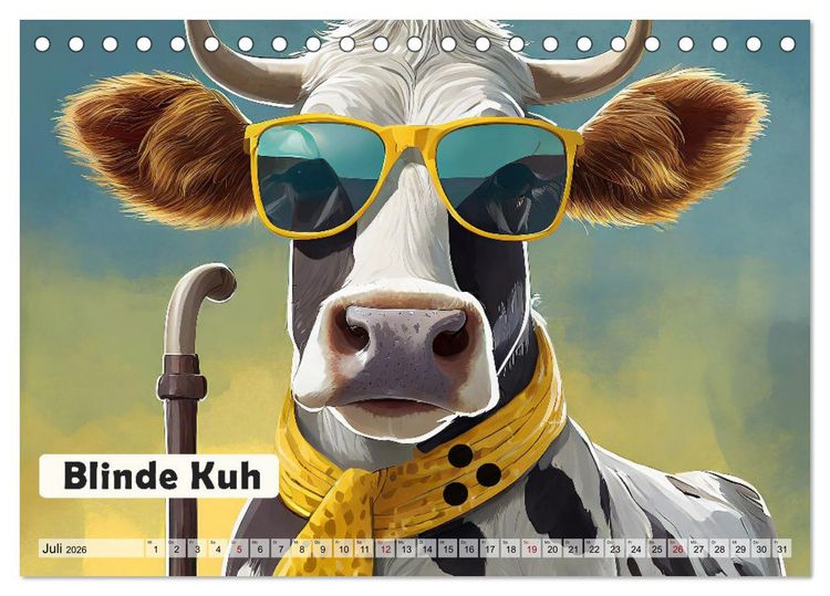 Produktbild: Wortw&ouml;rtlich - Tierische Spr&uuml;che (Tischkalender 2026 DIN A5 quer), CALVENDO Monatskalender
