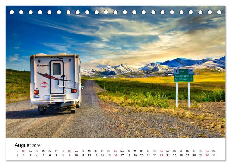 Produktbild: KANADA Mit dem Camper quer durch die Rockies (Tischkalender 2026 DIN A5 quer), CALVENDO Monatskalender