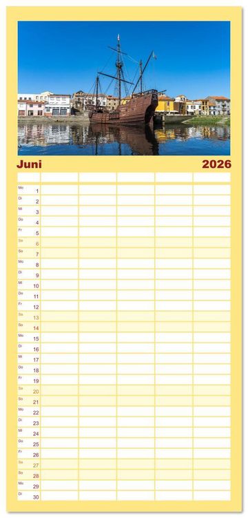Produktbild: Familienplaner 2026 - Portugal mit 5 Spalten (Wandkalender, 21 x 45 cm) CALVENDO