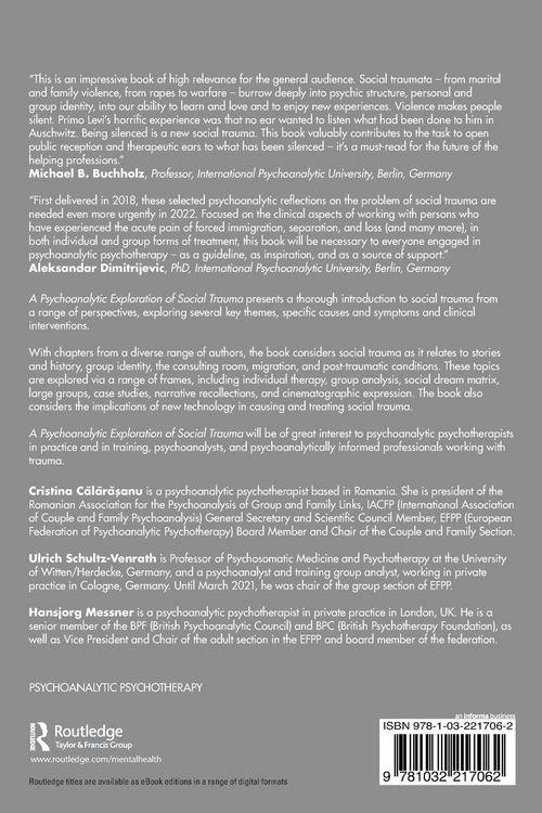 Produktbild: A Psychoanalytic Exploration of Social Trauma