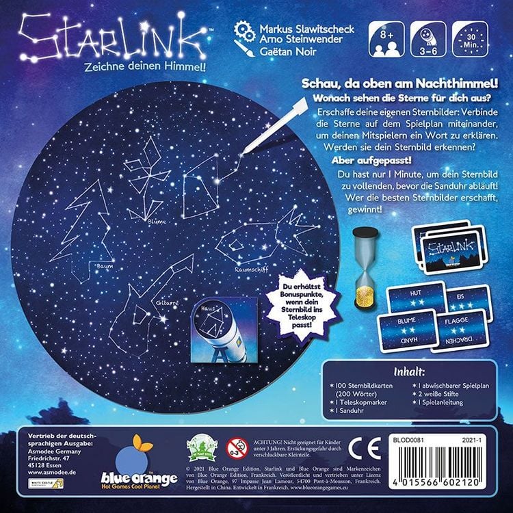 Produktbild: Asmodee BLOD0081 - Starlink, Rate und Zeichenspiel, Brettspiel, Familienspiel