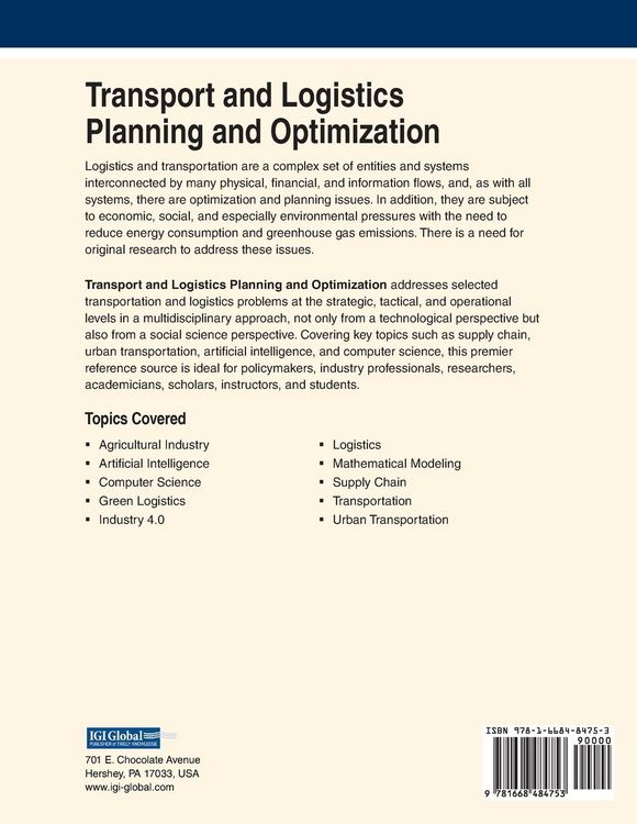 Produktbild: Transport and Logistics Planning and Optimization