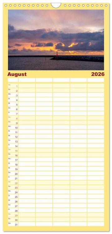 Produktbild: Familienplaner 2026 - Westj&uuml;tland - D&auml;nemarks Westen erleben mit 5 Spalten (Wandkalender, 21 x 45 cm) CALVENDO
