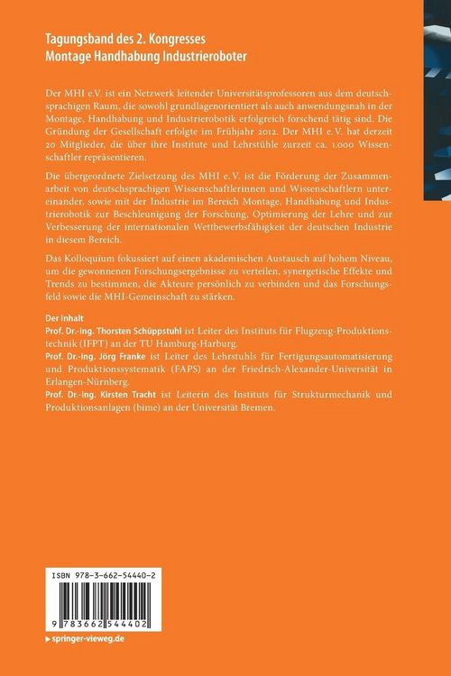 Produktbild: Tagungsband des 2. Kongresses Montage Handhabung Industrieroboter
