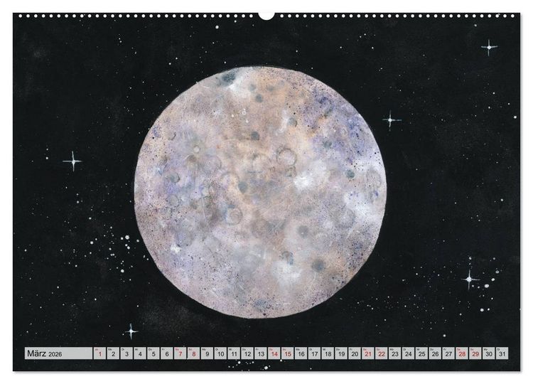 Produktbild: Gemaltes Weltall (Wandkalender 2026 DIN A2 quer), CALVENDO Monatskalender