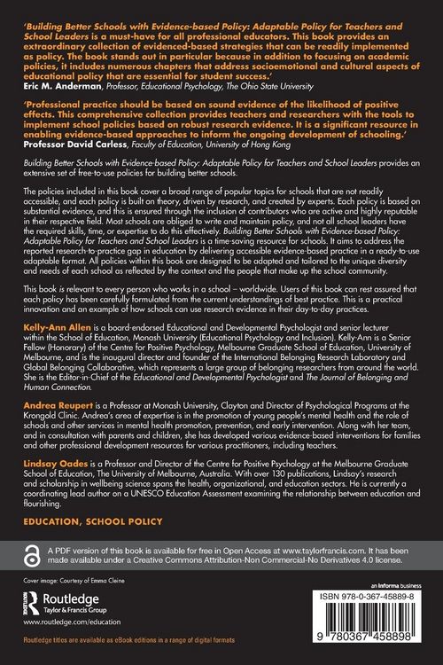Produktbild: Building Better Schools with Evidence-based Policy