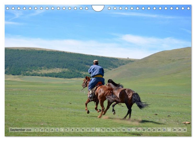 Produktbild: Pferde und Reiter der Mongolei (Wandkalender 2026 DIN A4 quer), CALVENDO Monatskalender