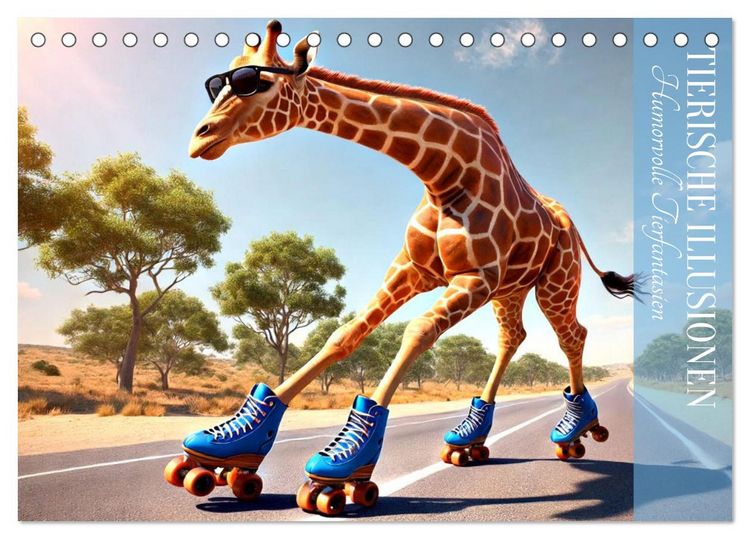 Produktbild: Tierische Illusionen - Humorvolle Tierfantasien (Tischkalender 2026 DIN A5 quer), CALVENDO Monatskalender