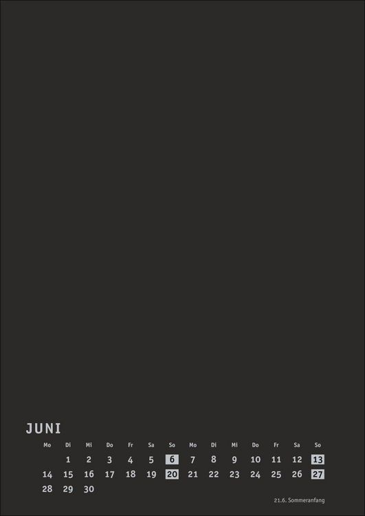 Produktbild: Premium-Bastelkalender schwarz A4 2027