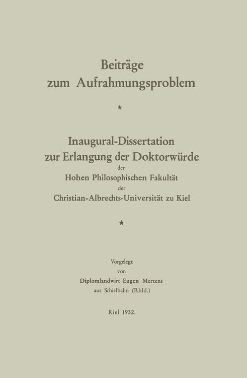 Produktbild: Beitr&auml;ge zum Aufrahmungsproblem