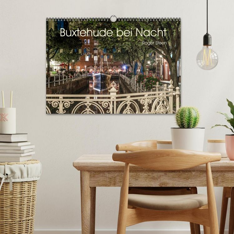 Produktbild: Buxtehude bei Nacht (Wandkalender 2026 DIN A3 quer), CALVENDO Monatskalender