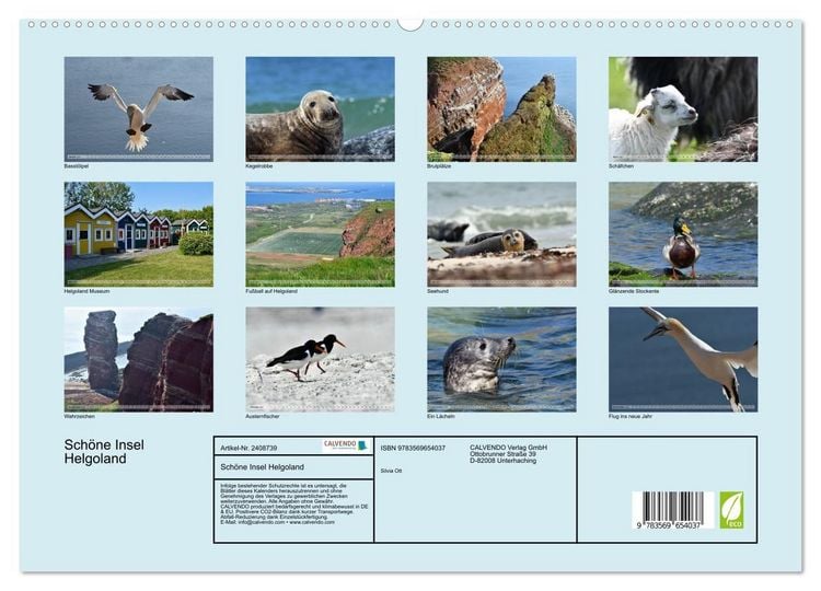 Produktbild: Sch&ouml;ne Insel Helgoland (hochwertiger Premium Wandkalender 2027 DIN A2 quer), Kunstdruck in Hochglanz