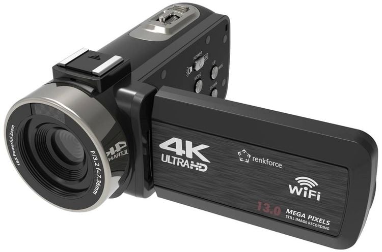 Produktbild: Renkforce RF-5798910 4K Camcorder 7.6cm 3 Zoll 13 Megapixel Schwarz