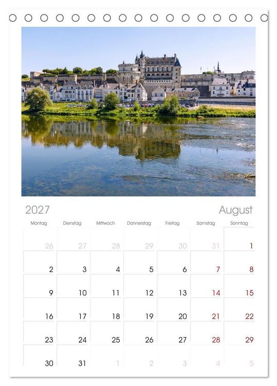 Produktbild: Tischplaner 2027 - Zauberhaftes Tal der Loire. Charmante St&auml;dte und pr&auml;chtige Schl&ouml;sser (A5 Tischkalender zum Aufstellen) CALVENDO