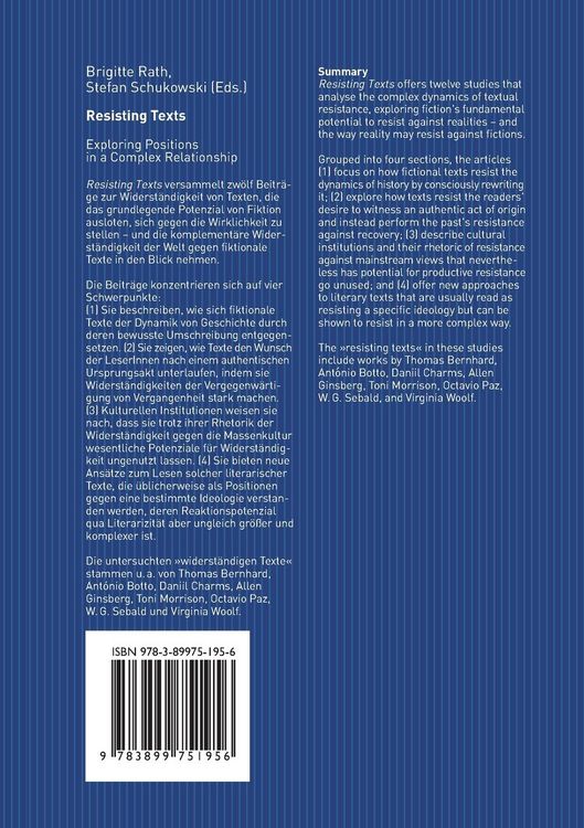 Produktbild: Resisting Texts