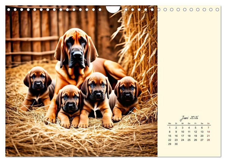 Produktbild: Bloodhound - M&auml;chtige Sp&uuml;rnase (Wandkalender 2026 DIN A4 quer), CALVENDO Monatskalender