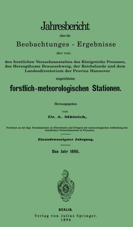 Produktbild: Jahresbericht &uuml;ber die Beobachtungs-Ergebnisse
