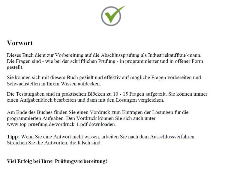 Produktbild: Top-Pr&uuml;fung Industriekauffrau / Industriekaufmann