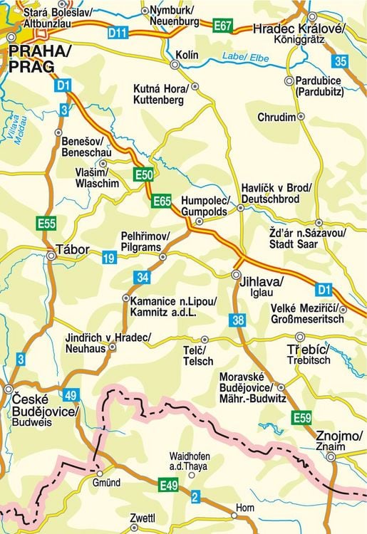 Produktbild: Tschechien - Stra&szlig;enkarte Mittelboehmen 1 : 200 000