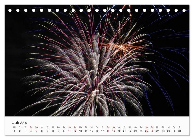 Produktbild: Feuerwerke - Kunstwerke am Himmel (Tischkalender 2026 DIN A5 quer), CALVENDO Monatskalender