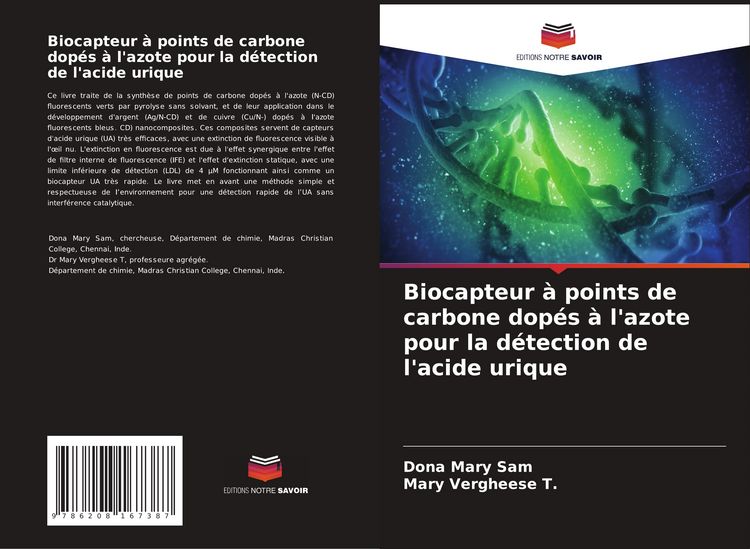 Produktbild: Biocapteur &agrave; points de carbone dop&eacute;s &agrave; l'azote pour la d&eacute;tection de l'acide urique