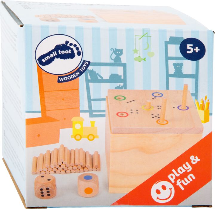 Produktbild: small foot 6558 - W&uuml;rfelspiel 6 raus in der Box, Holz, Steckspiel,