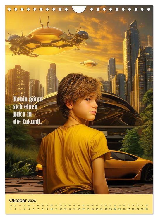Produktbild: Robin und die Zeitmaschine (Wandkalender 2026 DIN A4 hoch), CALVENDO Monatskalender