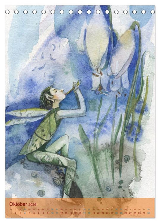 Produktbild: Im Elfenreich- Zauber und Magie der Elfen in sch&ouml;nen Aquarellen (Tischkalender 2026 DIN A5 hoch), CALVENDO Monatskalender