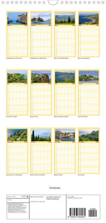 Produktbild: Familienplaner Gardasee (Wandkalender 2022 , 21 cm x 45 cm, hoch)