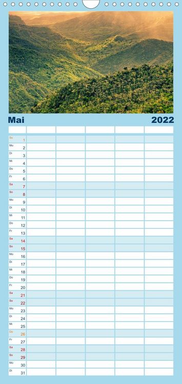 Produktbild: Familienplaner Inselparadies Mauritius (Wandkalender 2022 , 21 cm x 45 cm, hoch)