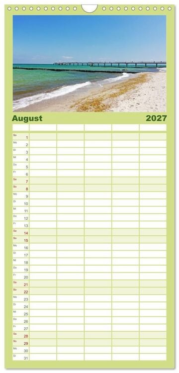 Produktbild: Familienplaner 2027 - Ostseebad K&uuml;hlungsborn. Erholung mit allen Sinnen mit 5 Spalten (Wandkalender, 21 x 45 cm) CALVENDO