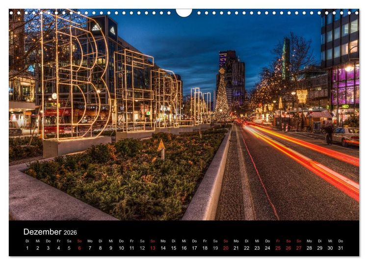Produktbild: Berlin City bei Nacht (Wandkalender 2026 DIN A3 quer), CALVENDO Monatskalender