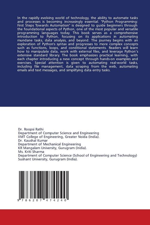 Produktbild: Python Programming: First Steps Towards Automation