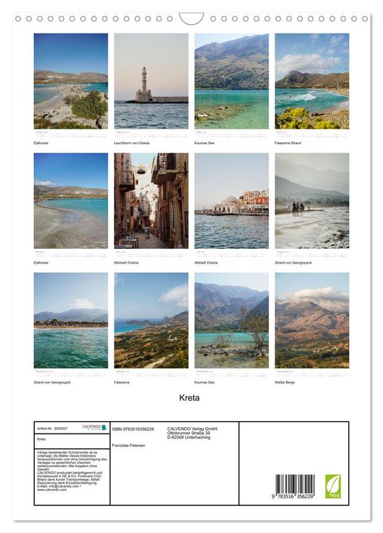 Produktbild: Kreta (Wandkalender 2026 DIN A3 hoch), CALVENDO Monatskalender