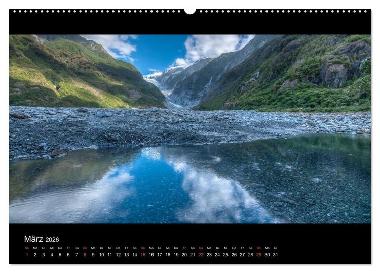 Produktbild: Neuseelands Landschaften (hochwertiger Premium Wandkalender 2026 DIN A2 quer), Kunstdruck in Hochglanz
