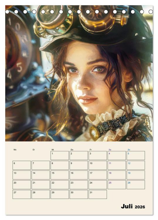 Produktbild: Steampunk - Mechanische Fantasiewelt (Tischkalender 2026 DIN A5 hoch), CALVENDO Monatskalender