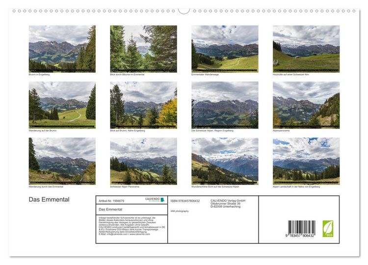 Produktbild: Das Emmental (hochwertiger Premium Wandkalender 2026 DIN A2 quer), Kunstdruck in Hochglanz