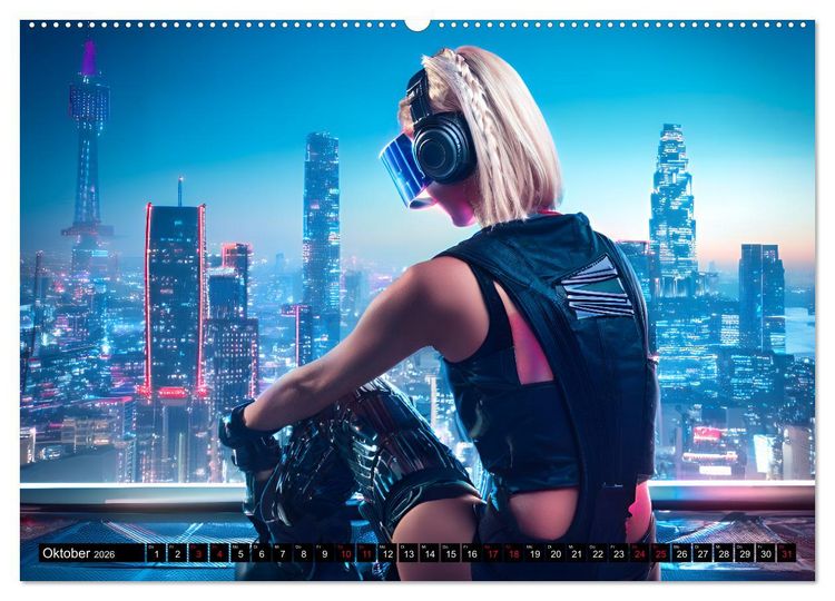 Produktbild: Cyberpunk (Wandkalender 2026 DIN A2 quer), CALVENDO Monatskalender